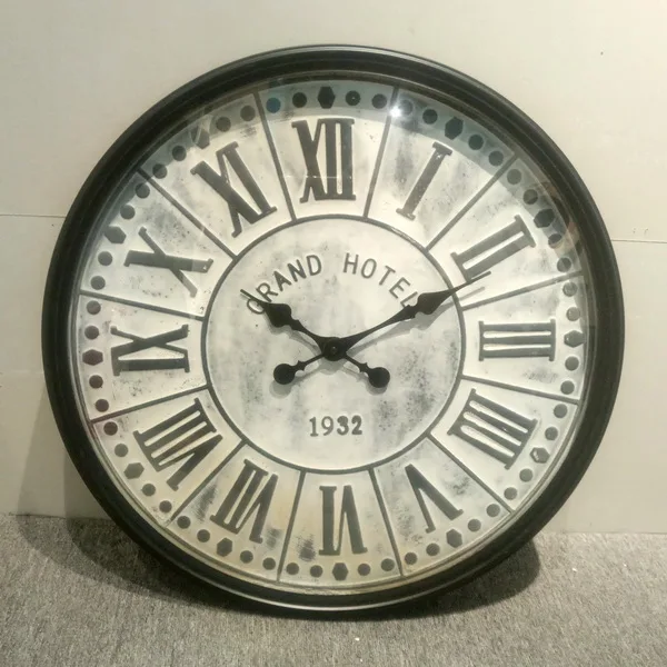 INNOVA Hot sale design Home Decor Large Retro Vintage Style Metal Big Wall Clock with glass cover
