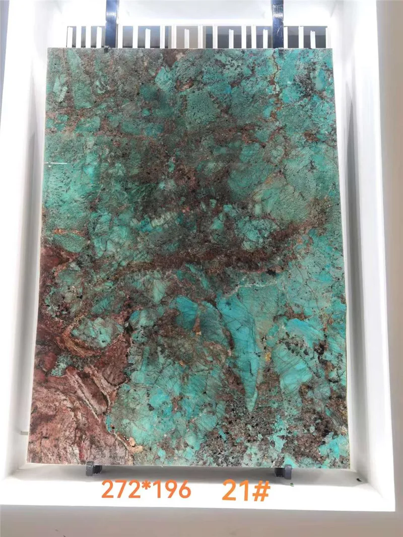 gorgeous stone backlit wall panel amazonite green marble slab from Brazil