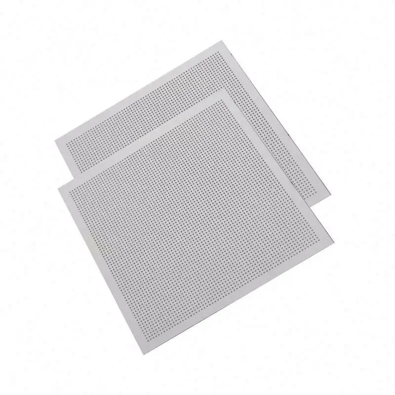 Акустический гипсовый потолочный 2023 новый дизайн потолки перфорированный Стекловолоконный коврик панели фабричное производство гипсокартона