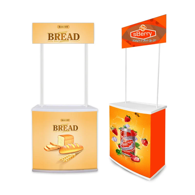 Portable Trade Show PortableCounters Printing Supermarket Portable Exhibition booth Display Counter Pp promotion table Display