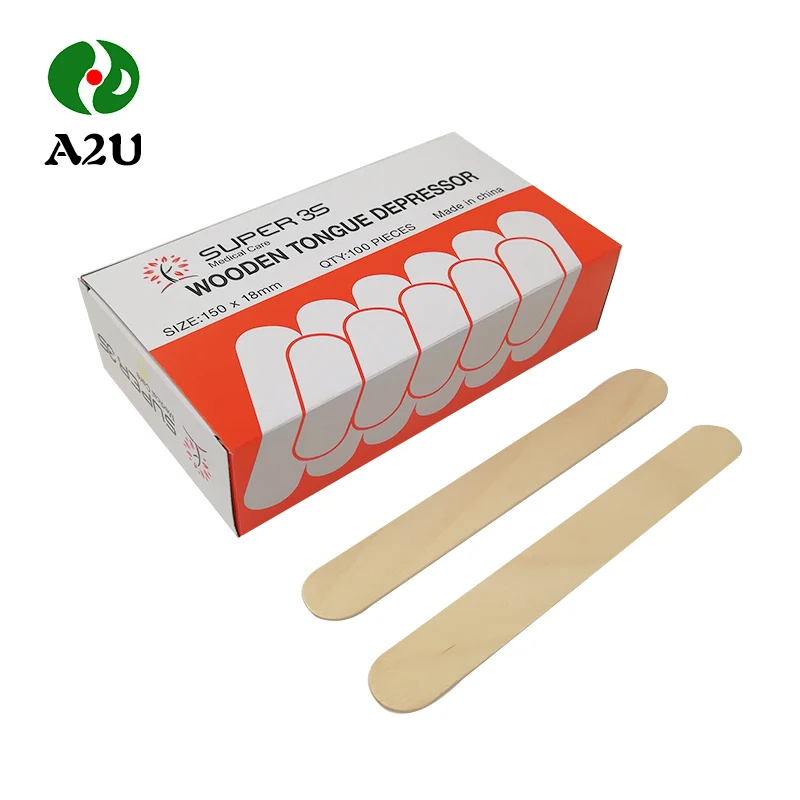 140mm High Quality Adult Non-sterilized Wooden Tongue Depressor Dental Use On Sale