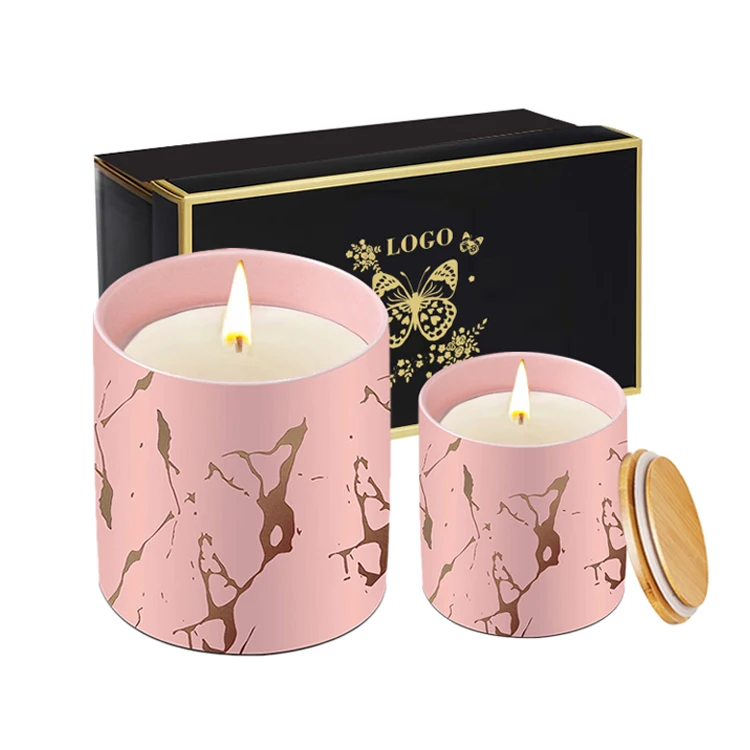 custom wholesale marble luxury scented vessels container making ceramic candle jars with