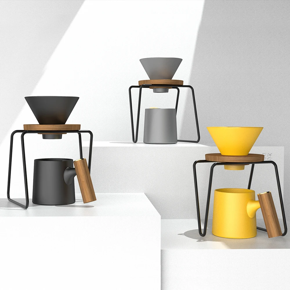 Clever brewing coffee mug for travel ceramic coffee cup with stand dripper pour over coffee makers set