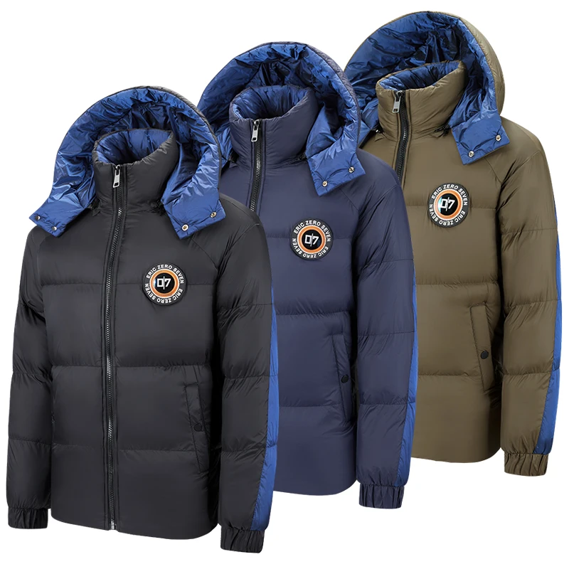 2024 Men Winter contrast color Mens coat Waterproof sherpa Lining Warm Male Outdoor Wear Men Puffer jacket