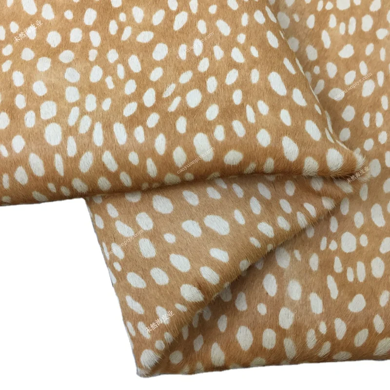 Cow fur reverse print leopard dots Genuine Leather Real hair first layer leather factory spot