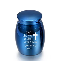 Factory hot Custom High 40mm Decorative Memorial Keepsake Stainless Steel Cremation Urns for Pet Ashes