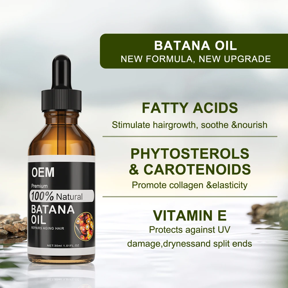 Batana Oil For Hair Growth Private Label Honduras Organic Essential Oil In Bulk Stimulate Scalp Hair Follicles DHT Blocker Serum