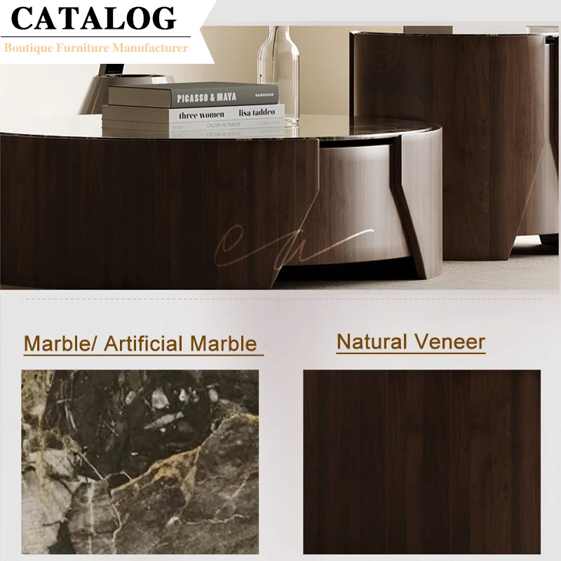 CATALOG High End Decor Coffee Tea Table Center of Tables Round Side Coffee Table Combination for villa