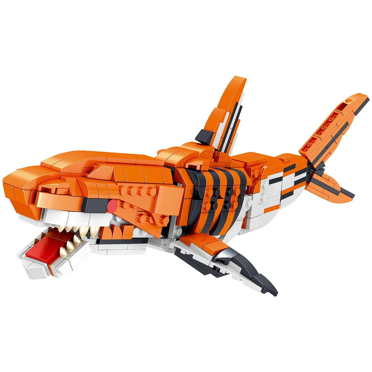 3 in 1 Kids Educational Diy Plastic Jurassic Dinosaur Brick Toys Deformed Sharks and Tigers Building Block Set