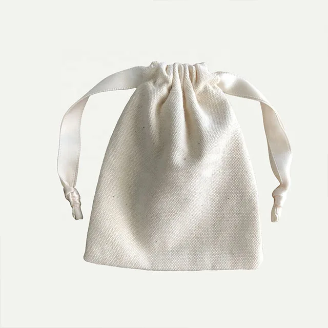 Wholesale Custom Logo Silk Screen Print Organic Cotton Muslin Double Shopping Pouch Canvas Drawstring dust bags for handbag shoe