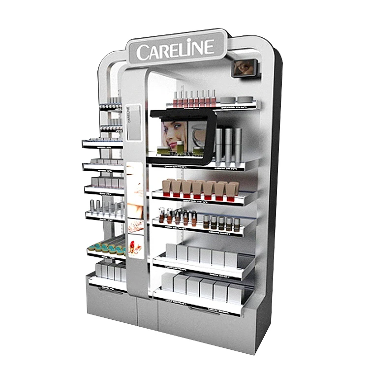 
Новый индивидуальный модный выставочный стенд для торгового центра, производитель выставочных стендов для макияжа, дизайнерский выставочный стенд для косметики 