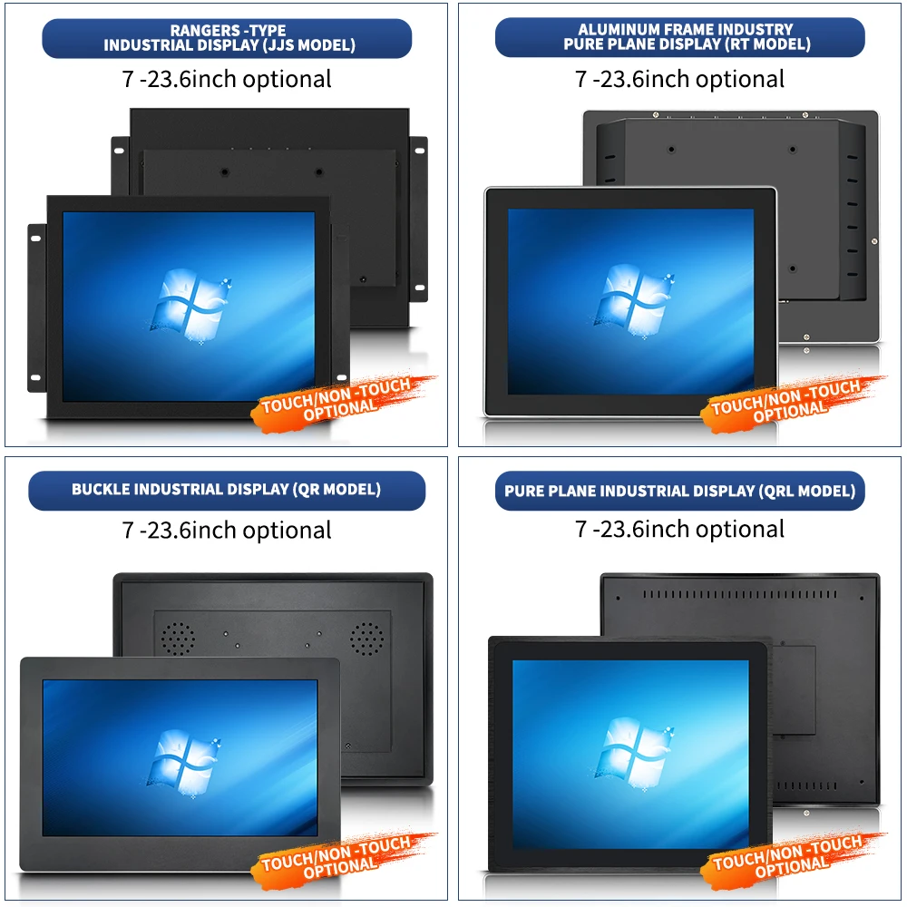 custom 7 9 12 1315.6 11 13 18.5 19 21 21.5 23 inch monitor open frame touch monitor mini pc industrial
