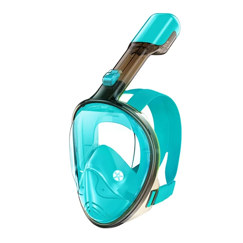 SKTIC Newest Underwater Snorkelling Gear Breathing Freely Diving Full Face Mask Transparent Green Full Swim Snorkel Mask