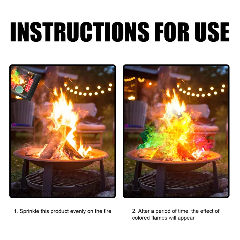 Yegbong 50g campfire color changing powder beach color supplies scene bonfire atmosphere layout metal color powder for party