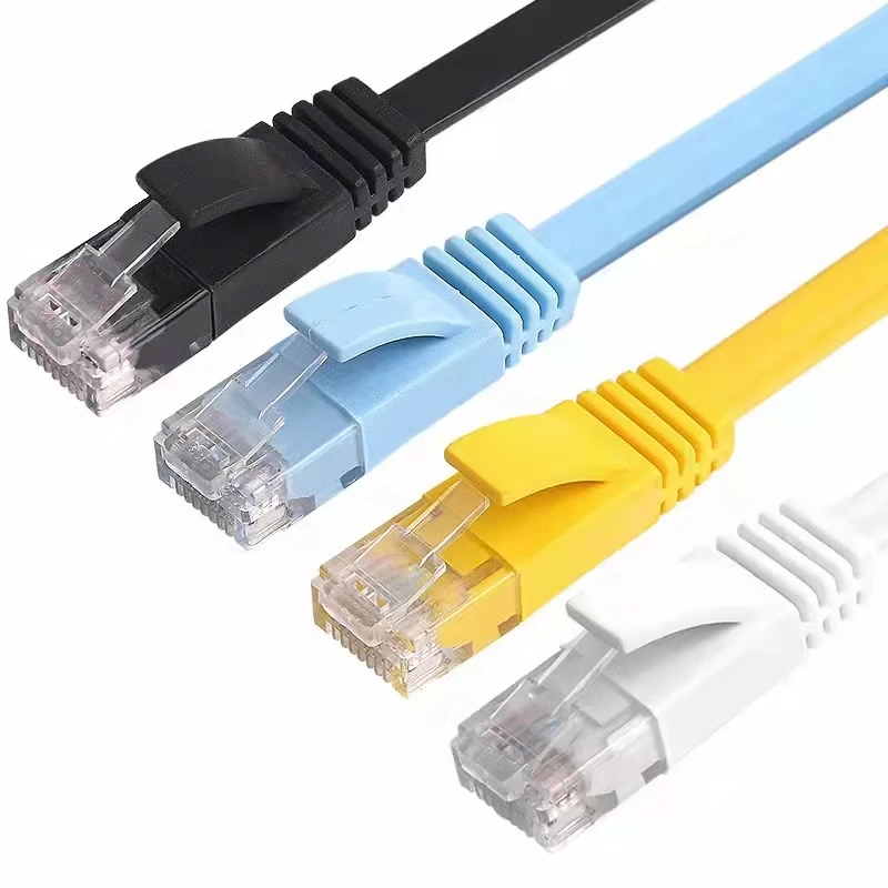 flat ftp network type outdoor rj45 patch cord wire shielded extension male plug cat5e cat6 utp ethernet lan cable