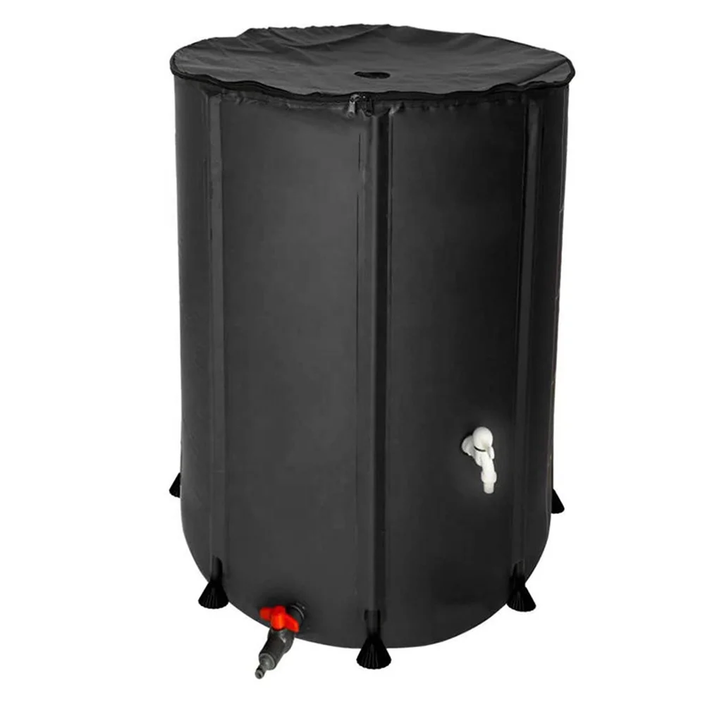 100 Gallon Collapsible Rain Barrel Portable Water Storage Tank Rainwater Collection System Downspout Water Catcher Container