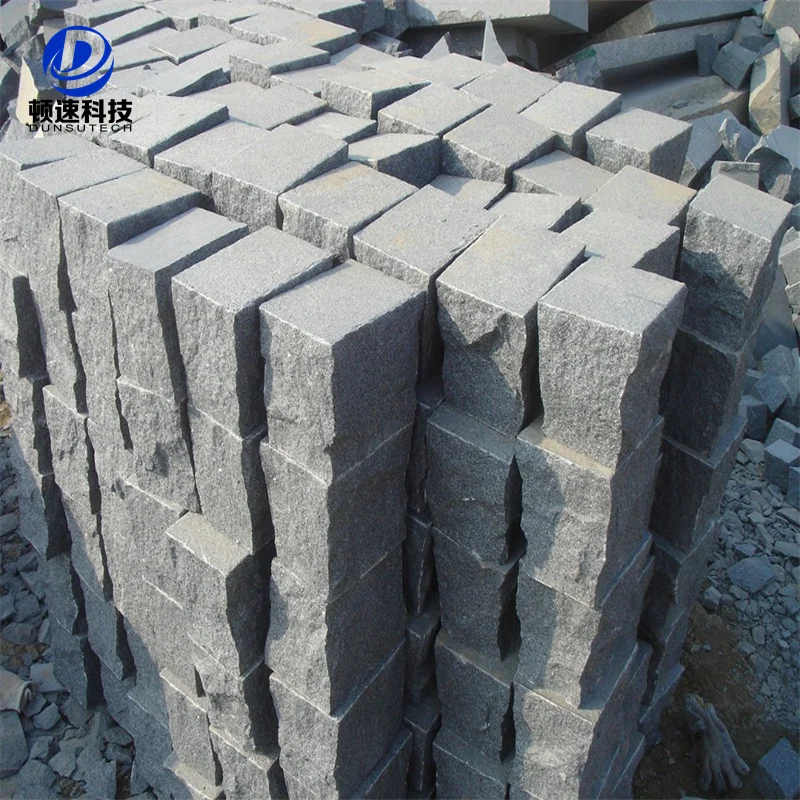 Flamed Anti Slip Grey Granite Cobble 10x10x3 Flat Stones Cube Paving Stone
