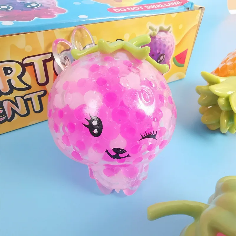 2024 TPR Decompression Toys Fruit Baby Beads Pinch Vent New Strange Squeeze Grape Ball toys