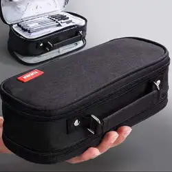 Simple Fashion Multi Layer Waterproof Pencil Case Student 4 Color Large Capacity 200 Pens Stationery Case Makeup Storage  Bag