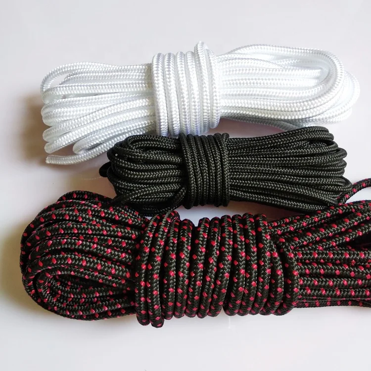 High Tenacity Polyester Braided Rope 2mm-12mm  Double Braided Rope strong safety rope