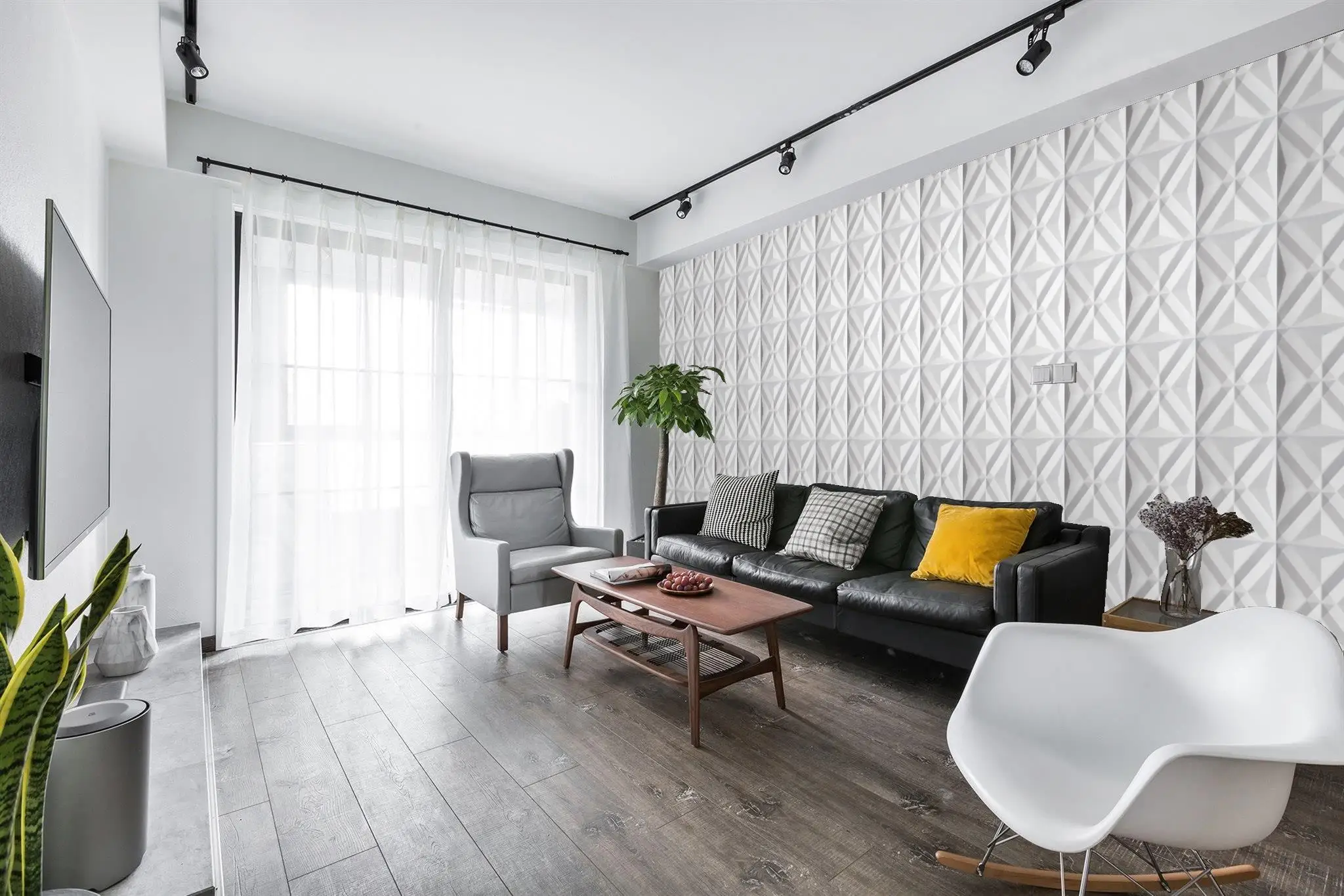 20230 New Designs Living Room Easy to Install Circle Pink 3D PVC WALL PANEL