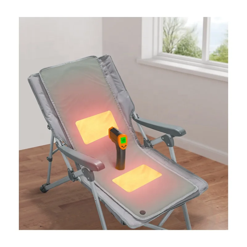 Anjuny Restaurant Heated Chair Pad Terrace Waterproof Canvas USB Rechargeable Heating Seat Cushion