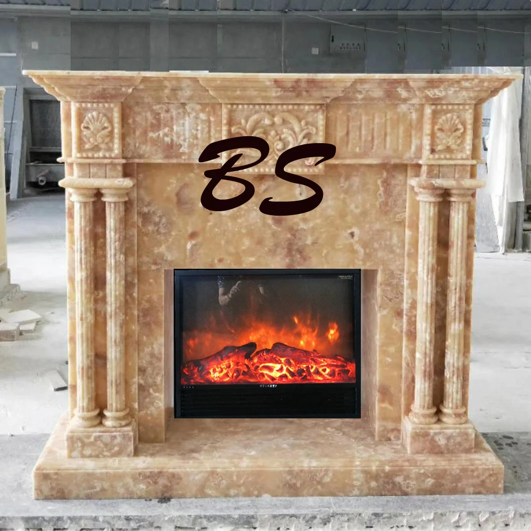 Ручная резная Нефритовая мраморная каминная скульптура из оникса