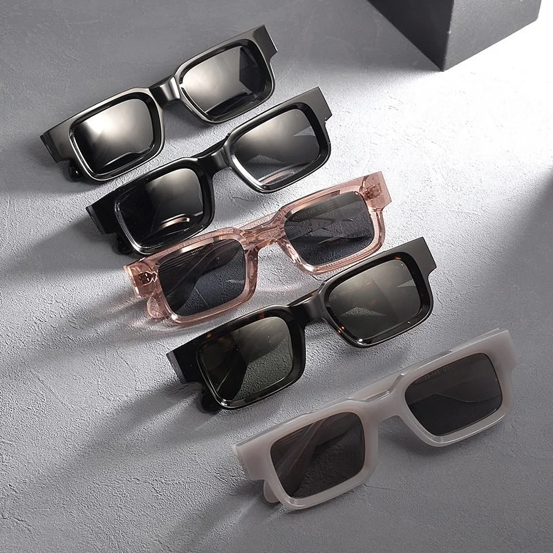 LBA Luxury Designer Retro Rectangle Sun Glasses Polarized High Quality Custom Logo Vintage Square Acetate Sunglasses Men Women