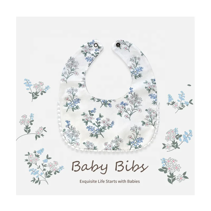 Wholesale Custom Absorbent Bandana Unisex Boys Girls Soft Drooling and Teething Bibs for Infant Saliva Towel Cotton Baby