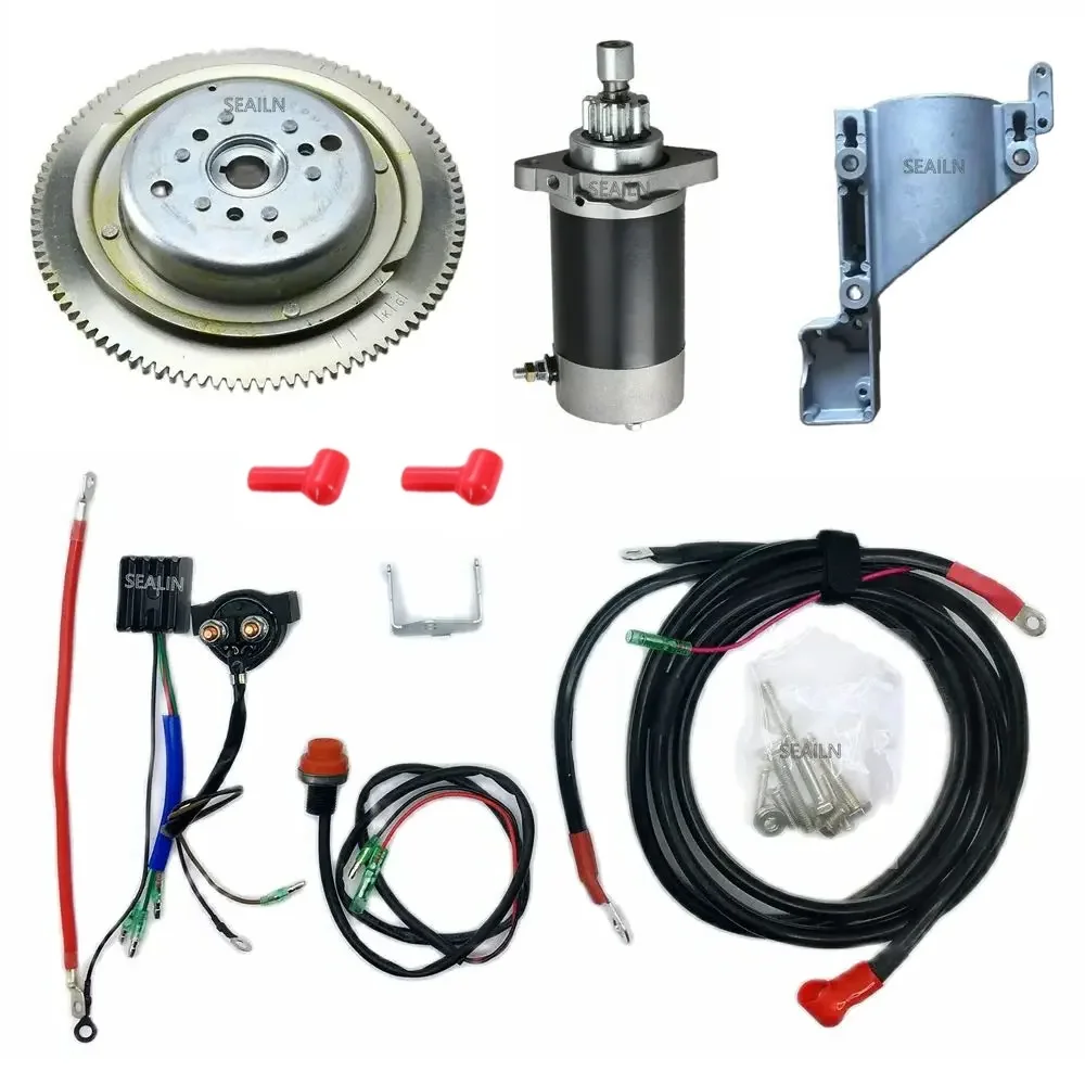 Electric Start kit for YAMAHA 2 stroke 40HP outboard E40G E40J code 6F6 6J4 with flywheel starter motor