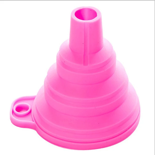 7.5cm Wide Multi-Purpose Food Grade Foldable Collapsible Kitchen Silicone Funnel Hopper for Liquid Powder Transfer