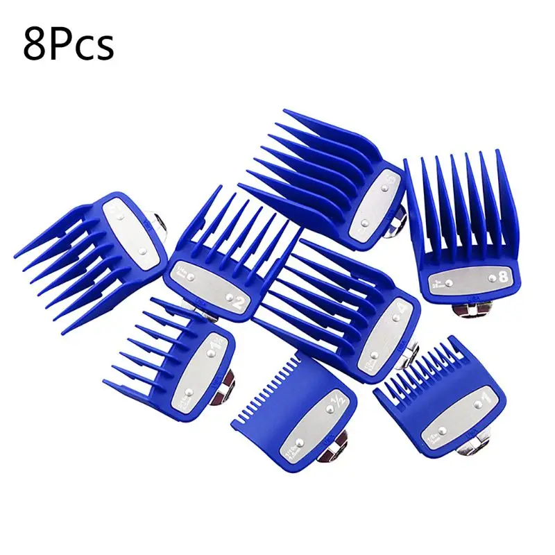 8PCS Professional Limit Comb Cutting Guide Combs 1.5/3/4.5/6/10/13/15/19mm Set Fits All Full Size Clippers
