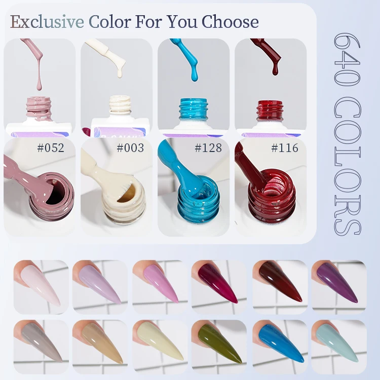 R S Nail High quality 15ml  Gel Polish 640 Pure Colors UV Gel  Nail Art Design Three Step Gel Long Lasting Nail Beauty