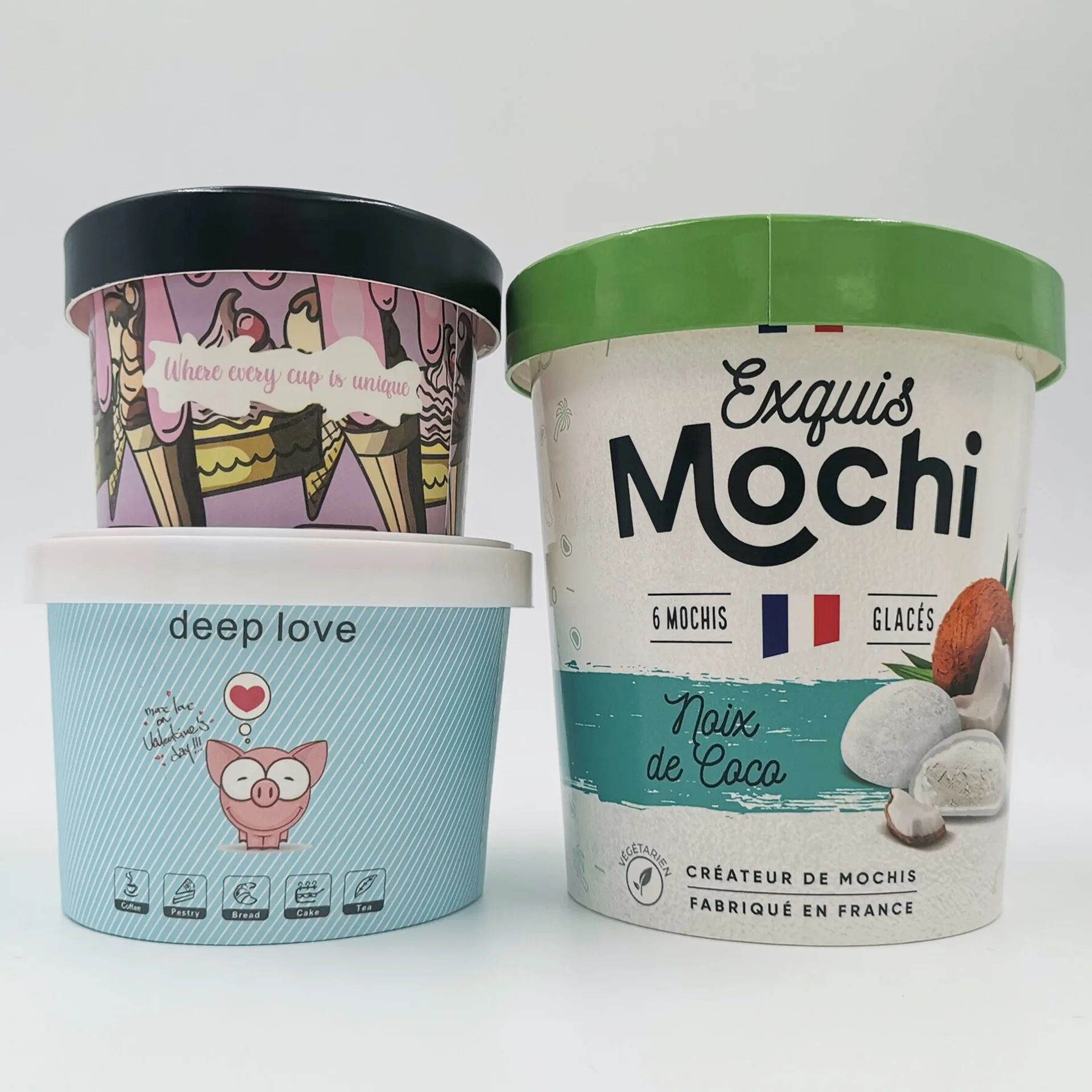 Disposable New Paper White Small Capacity 3oz  120ml Paper Ice Cream Cups Yogurt Cup