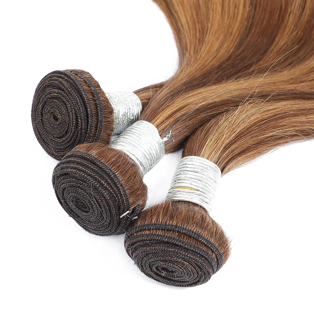 28 30 Inch Ombre Bundles Deal  Raw Virgin Human Hair Straight Bundles Brazilian Hair Weave Brown Highlight honey Blonde Bundles
