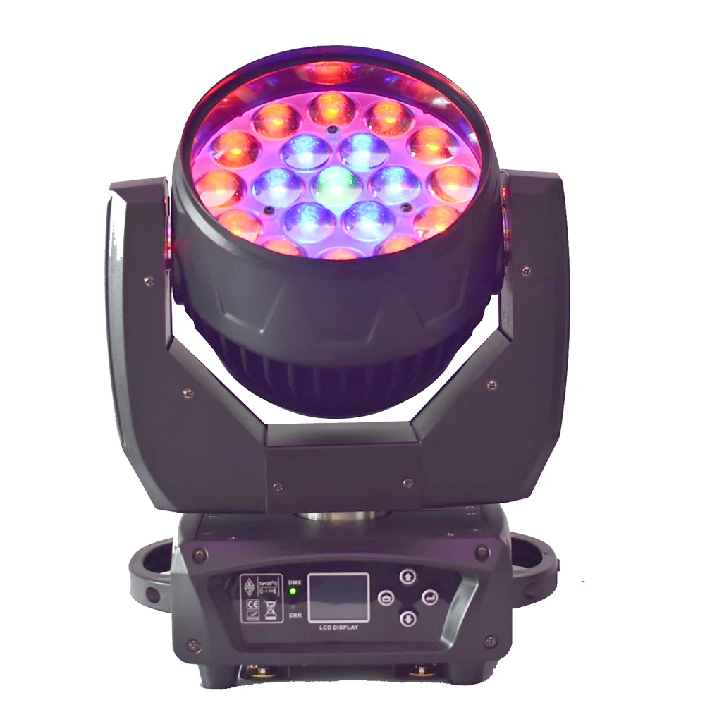19 DMX Wash Zoom 4 в 1 RGBW Aura 19x15 Вт светодиодный движущийся головной свет для сцены вечеринки dj свадьбы
