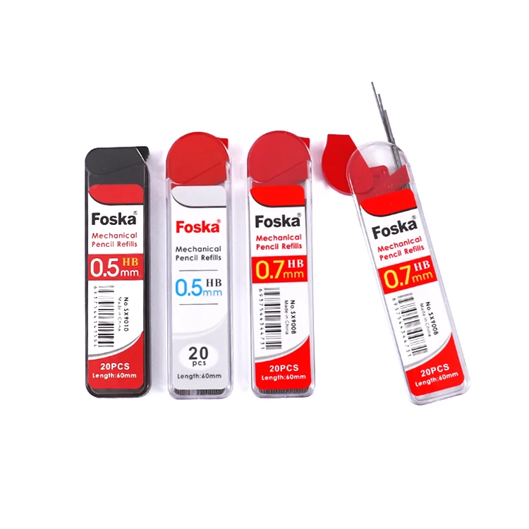 Foska Easy to Use Long Lasting HB 2B Unbreakable Mechanical Lead Pencil Refills  0.5mm 0.7mm  for Students & Professionals