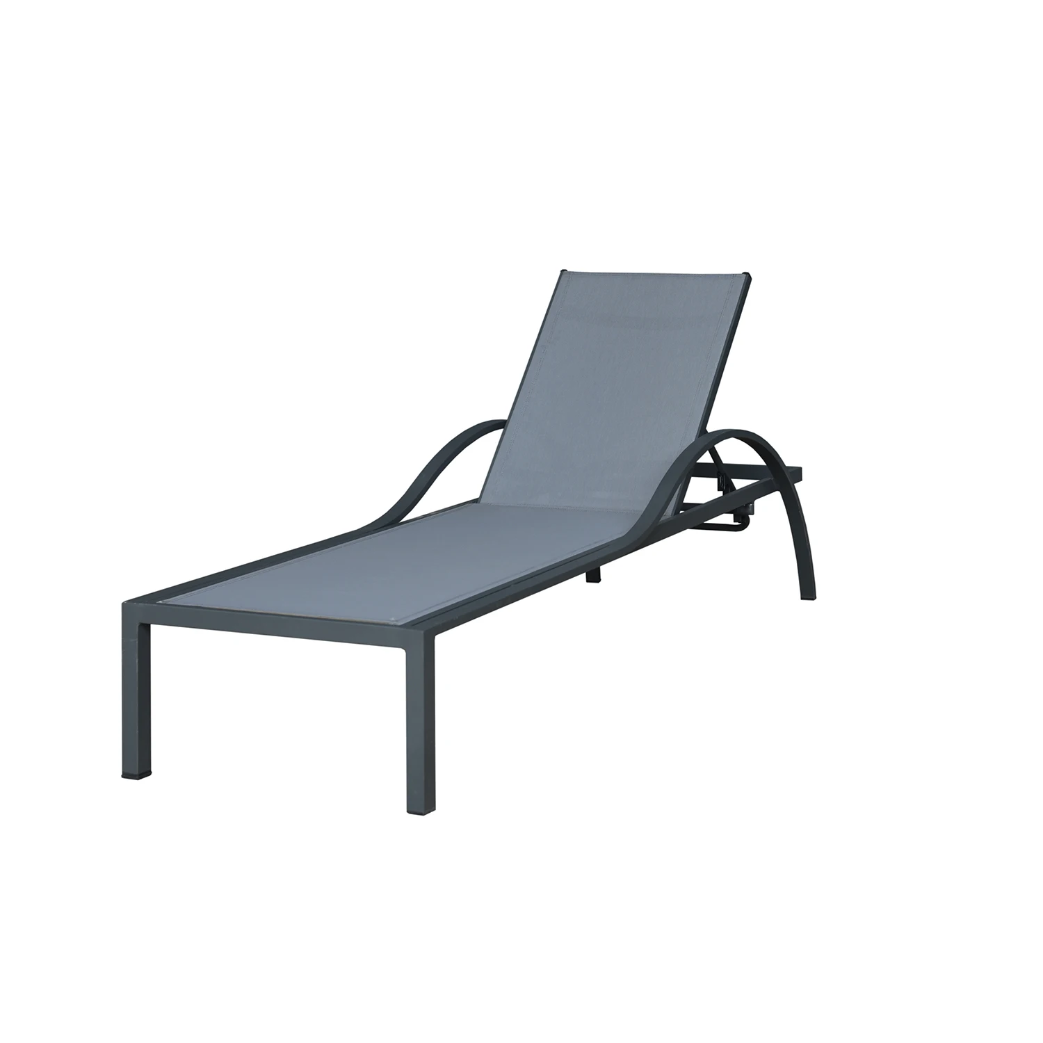 Outdoor Furniture Aluminum And Sling Fabric Swimming Pool Sunbed Sun Lounger