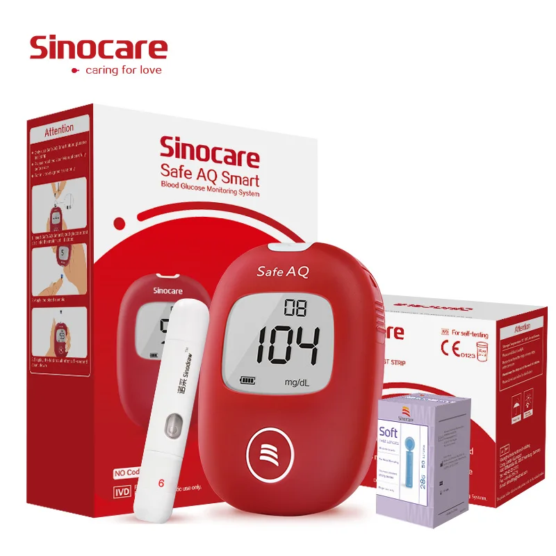  Умный глюкометр SINOCARE Safe AQ с 50 тест-полосками и