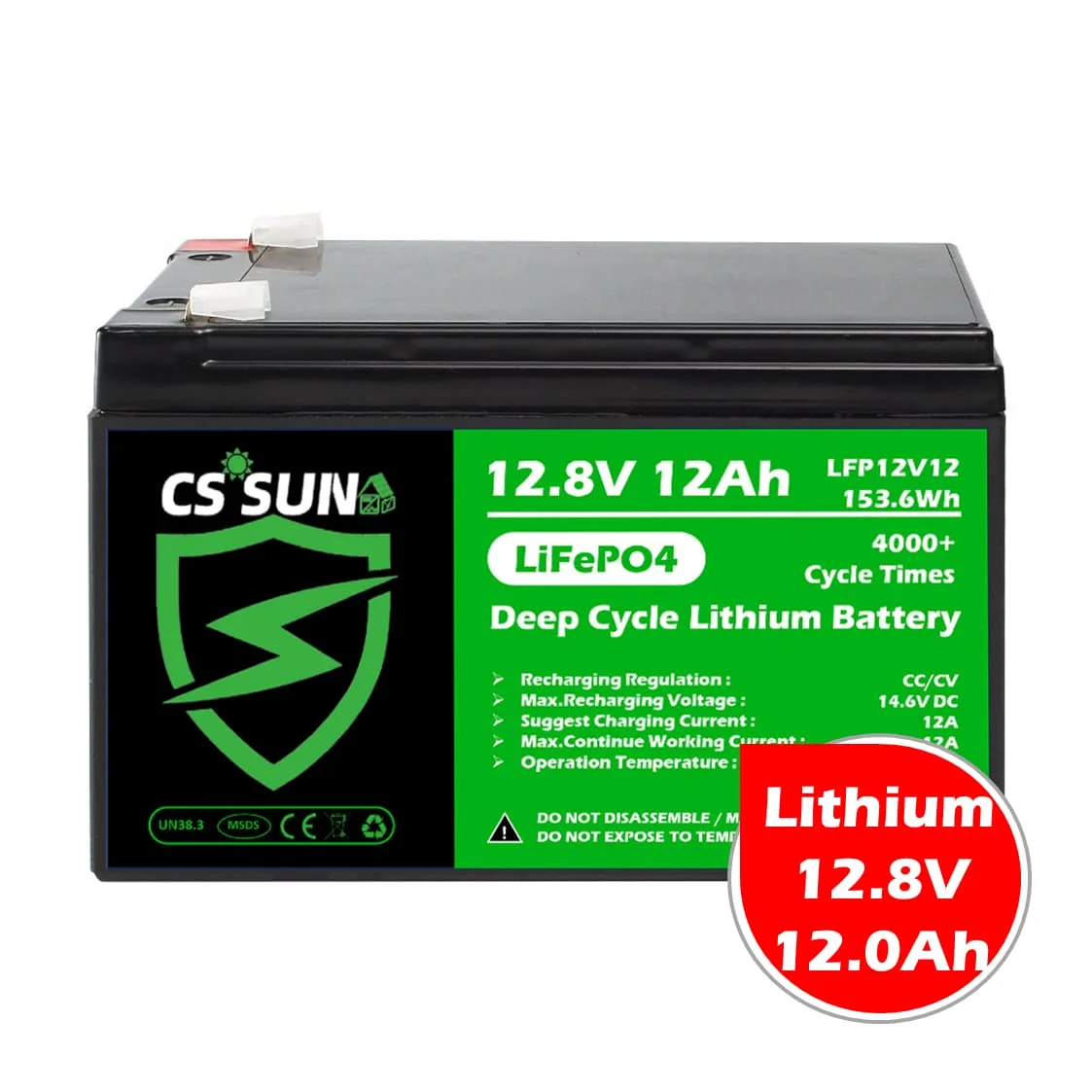 CSSUN 12V12Ah литиевая батарея глубокого цикла для телекоммуникационной системы ltx Instand SLA