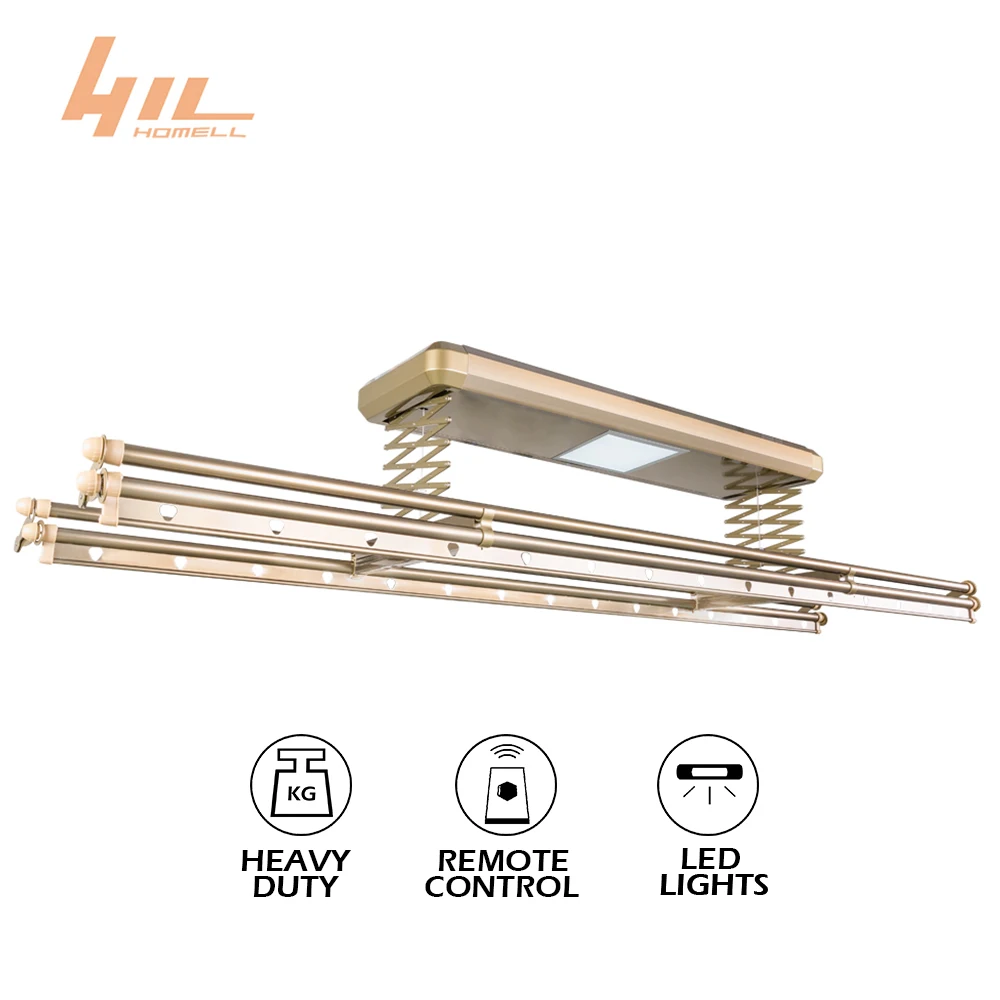 Newly Design Ceiling-Mounted Wireless Lifting Electric Automated  Clothes Drying Rack Hanging Rack
