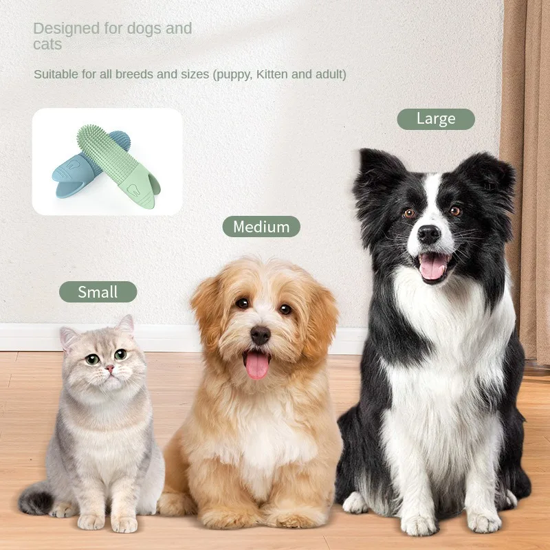 Pet Toothbrush Finger Silicone Dog Teeth Care 360 Tooth Brushing Kit