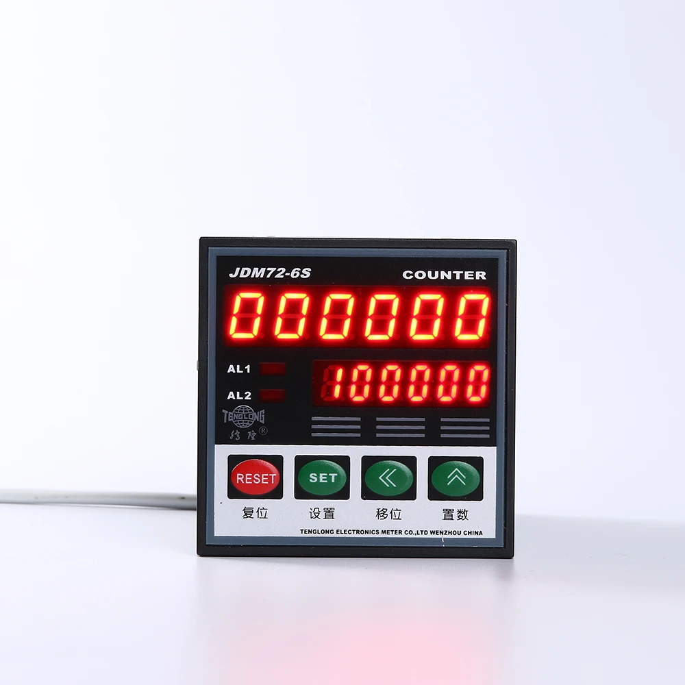 72*72mm LED Display 6 Digit Digital Intelligent Length Counter Meter