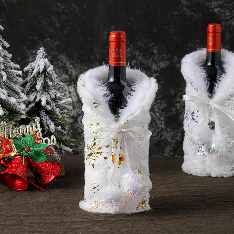 Christmas decorative wine bottle set hall dressing hall dressing champagne wine bag snowflake wine set