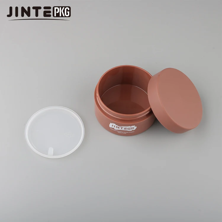 Custom Cosmetic Packaging  4oz 5oz 6oz 8oz Matte Brown Yellow PETG Cream Plastic jar with lids for Body Butter Silme Container