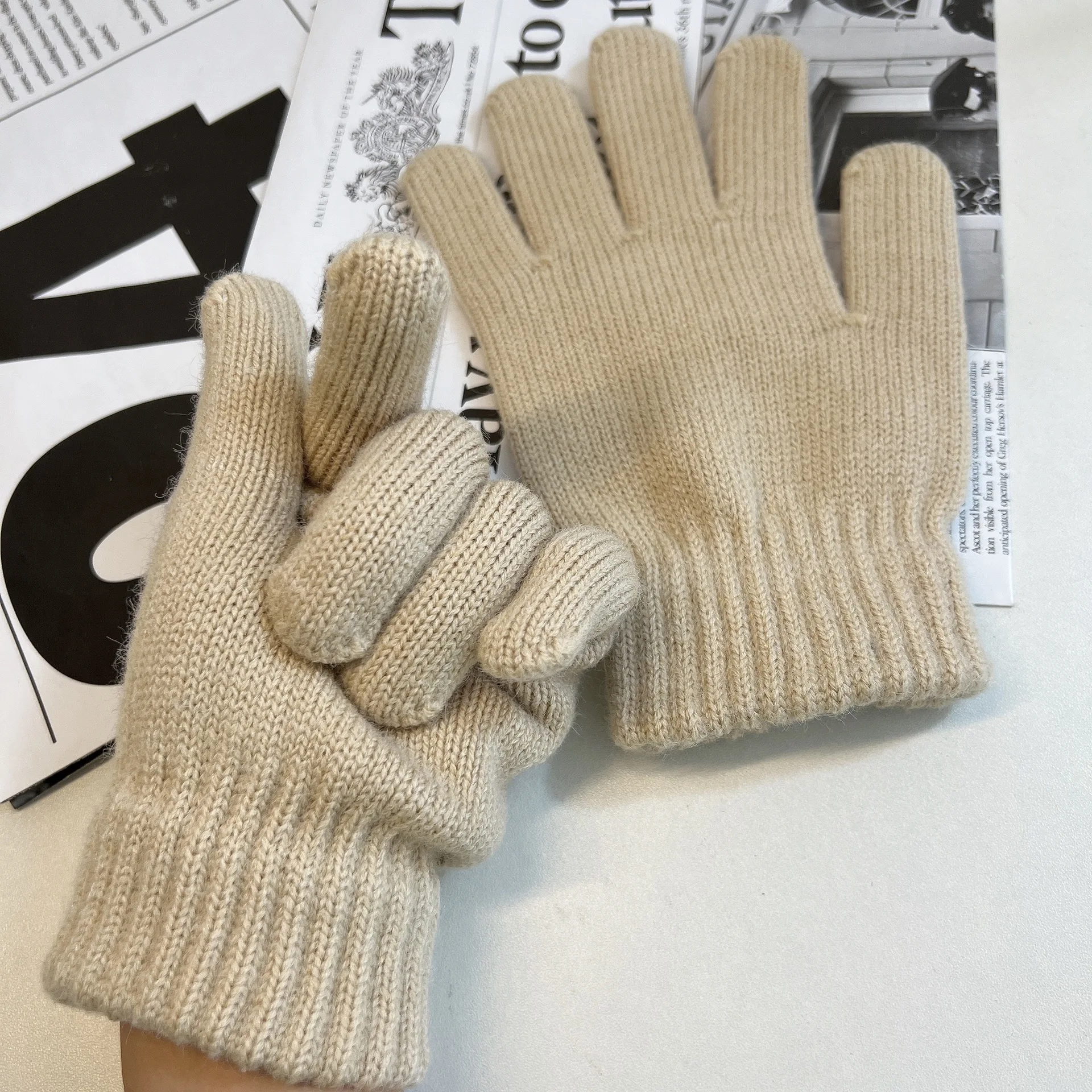 Высококачественные вязаные женские осенне-зимние теплые модные женские перчатки 100% кашемировые вязаные перчатки