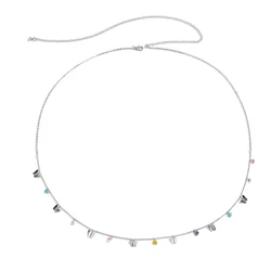 SHIXIN Bohemia Butterfly Pendant Waist Chain Colorful Geometric Acrylic Beaded Belly 2021 Trendy Body Jewelry