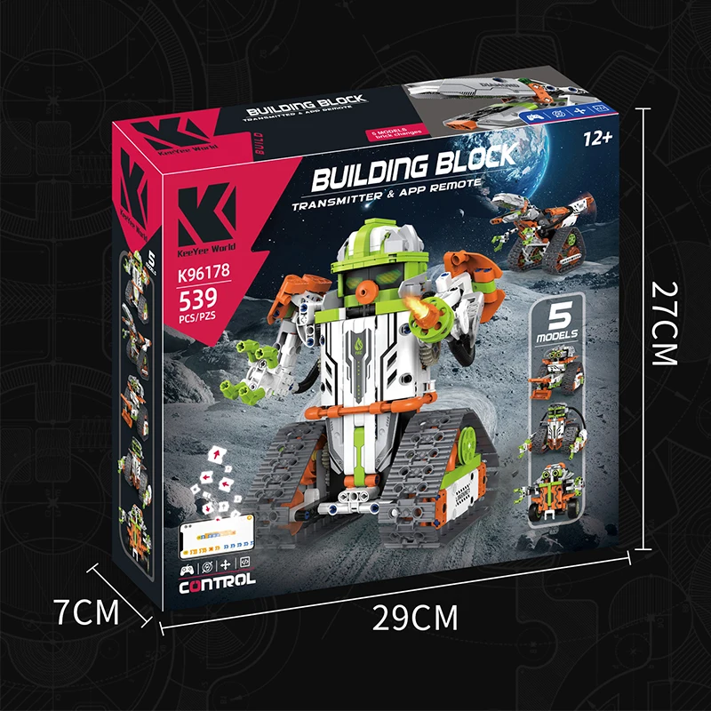 5 in 1 Educational STEAM Programmable APP Control Robot Building Block Sets DIY Dinosaur Electric RC Model Toy