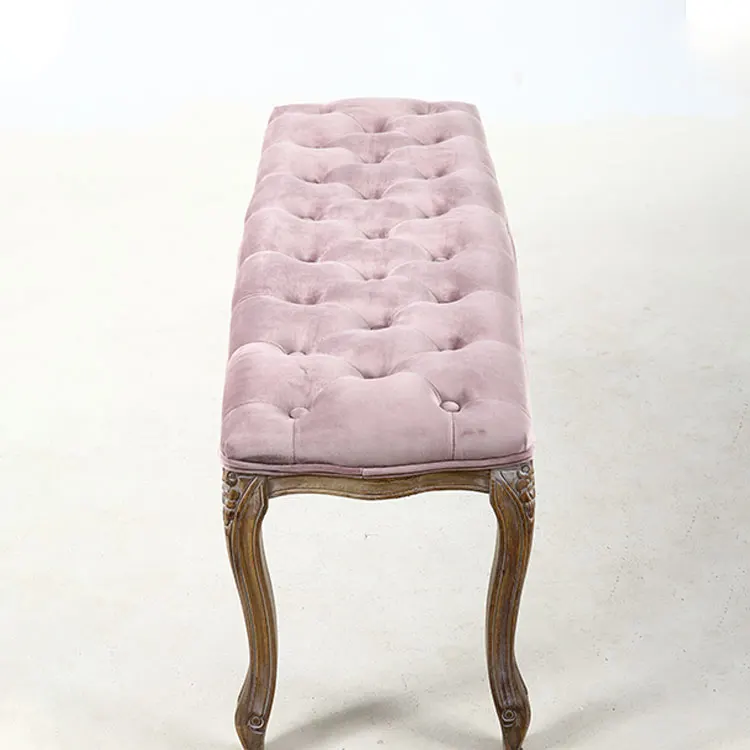 Китайский удобный резиновый деревянный Ksf25025 розовый бархат антикварная деревянная скамейка