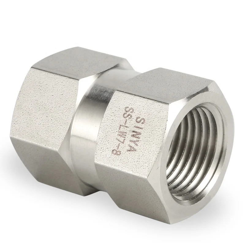 3/4 in. Female Pipe Fitting Swagelok Type Stainless Steel Quick Connect Coupling 1/2 in. Threaded  NPT 316ss Hex Coupling